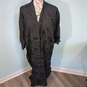 Vintage Golden Bee Chinese Silk Robe Embroidered Size Large